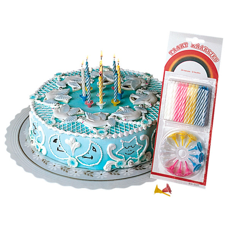 24 U. Birthday Candles 12 Supports - Candle at wholesale prices