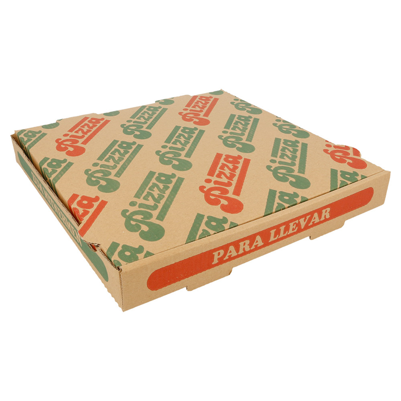 Pack of 100 Ecological Microflute Pizza Boxes 350 G/m2 - pizza box at wholesale prices