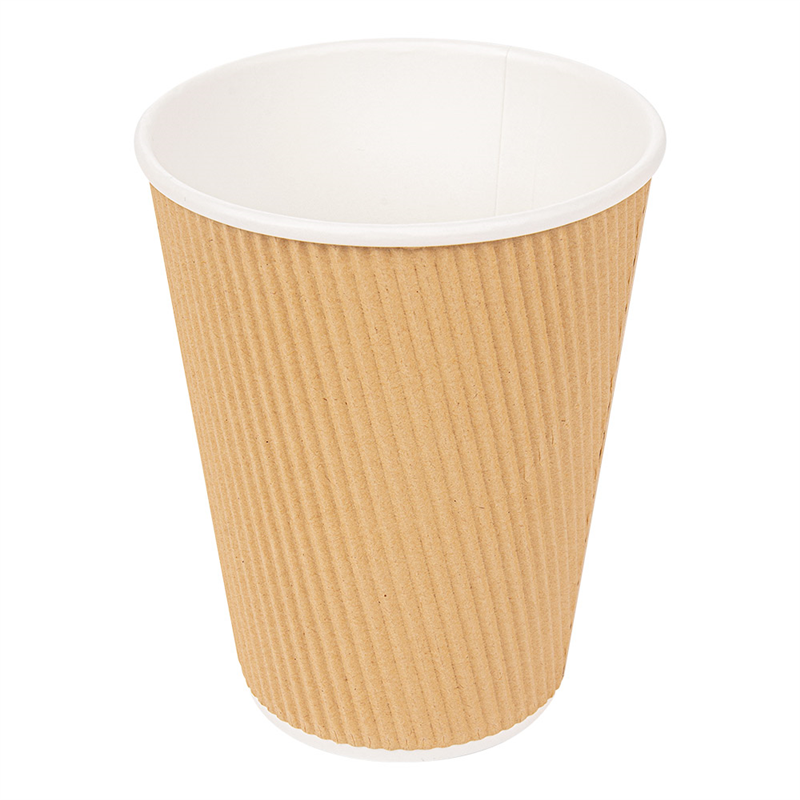 Batch of 1000 Hot Drinks Cups, Double Wall, Corrugated - single-use cup at wholesale prices