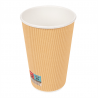 Lot de 500 Gobelets Boissons Chaudes Double Paroi, Kraft Ondulé - Gobelet à prix grossiste Lot de 500 Gobelets Boissons Chaudes Double Paroi, Kraft Ondulé - Gobelet à prix grossiste