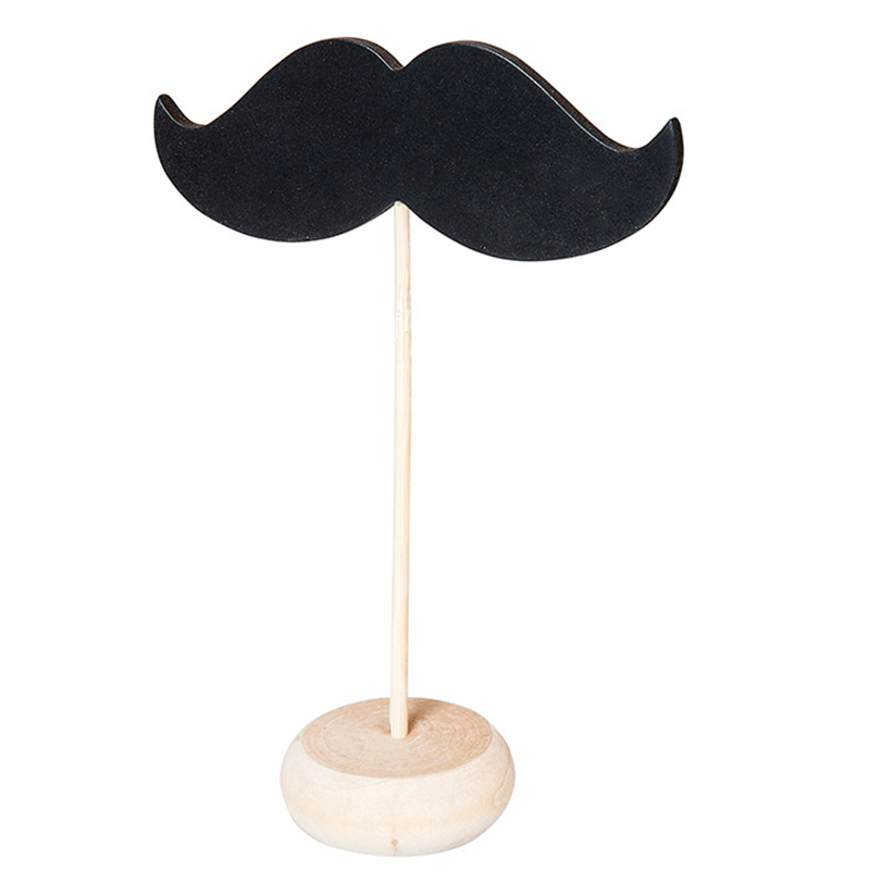 Lot de 12 3 U. Mini Ardoises Forme Moustache Piédestal - Ardoise à prix grossiste