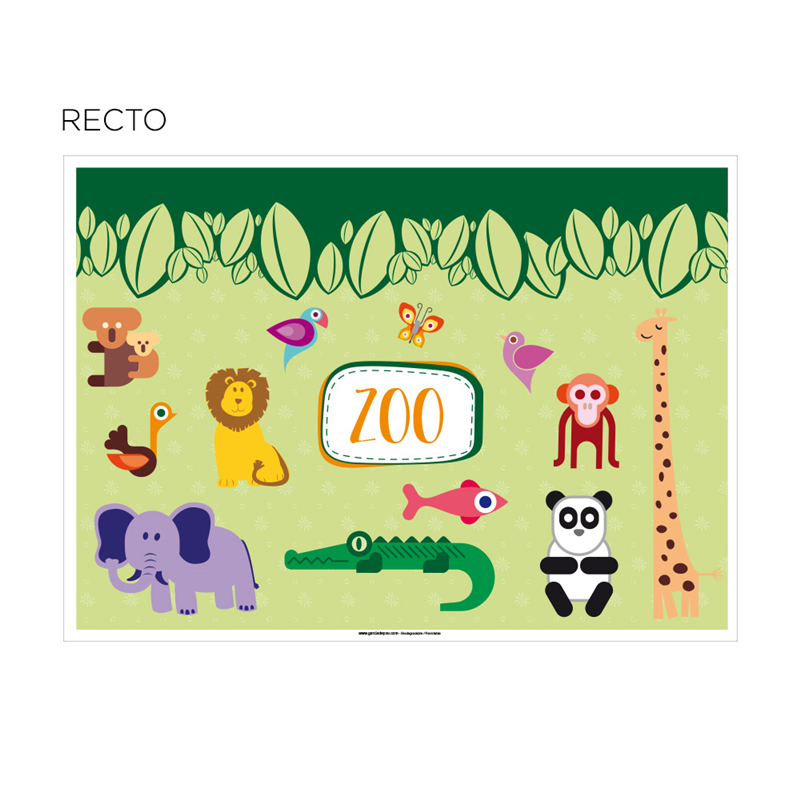 Pack of 1000 Coloriage zoo placemats 100 G/m2 - placemat at wholesale prices