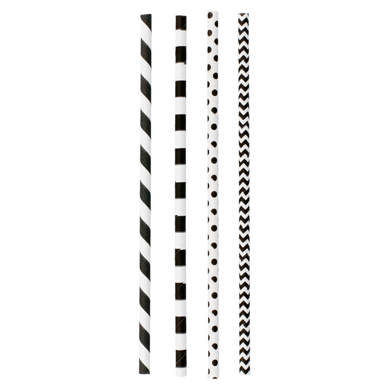 Pack of 3000 Straight Fringed and Dotted Straws - straw at wholesale prices