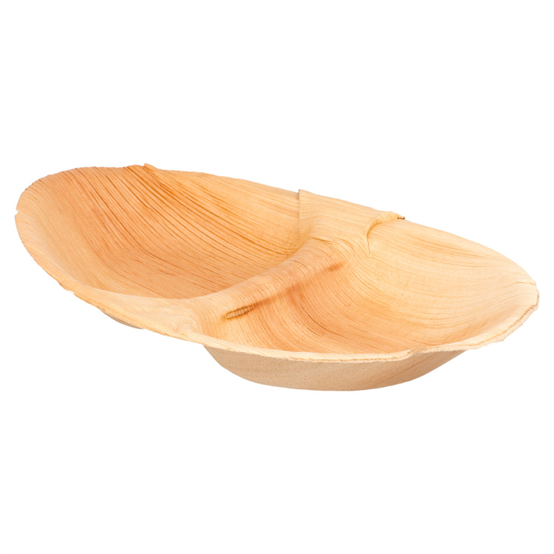 Lot de 200 Assiettes Ovales 2 Compart. à prix grossiste - assiette à usage unique à prix de gros