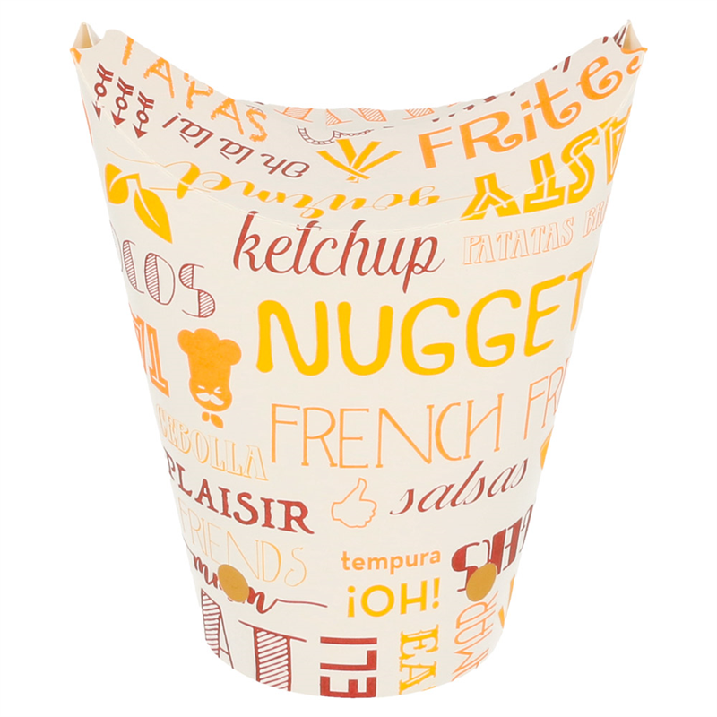 Set of 50 French Fry Cups with 220 18Pe G/m2 Closure - single-use cup at wholesale prices