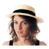 Canotier de Paja Blanca Talla Única - Canotier a precios de mayorista Canotier de Paja Blanca Talla Única - Canotier a precios de mayorista