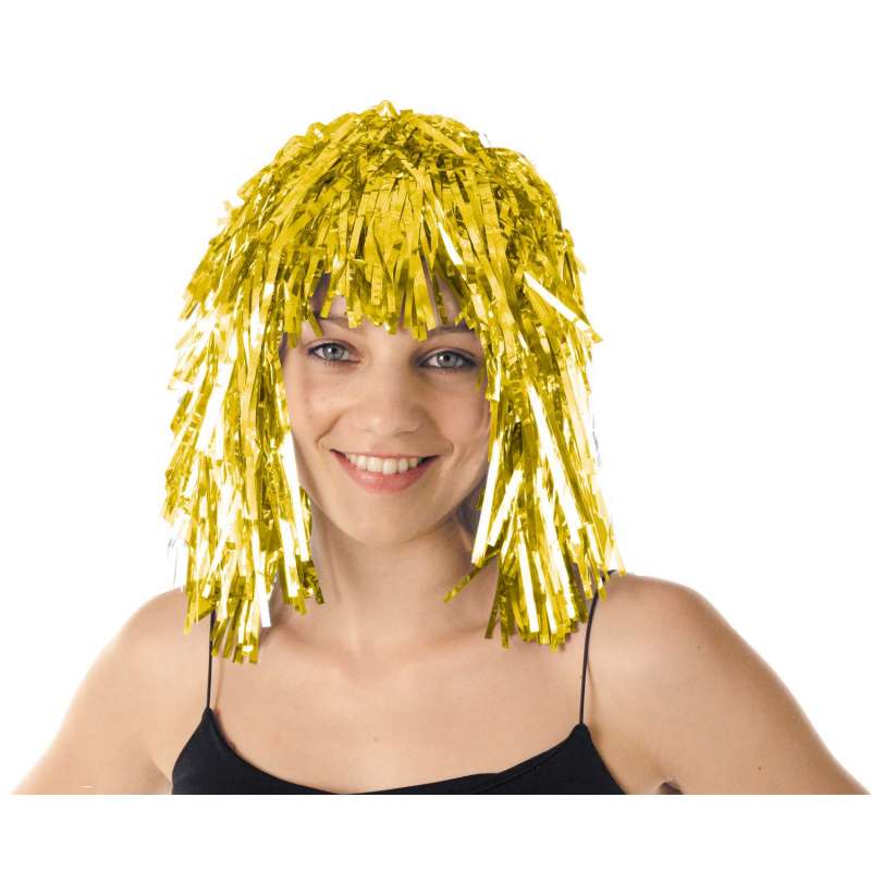 Peluca Disco Talla Única Color Dorado a precios de mayorista - peluca a precios de mayorista