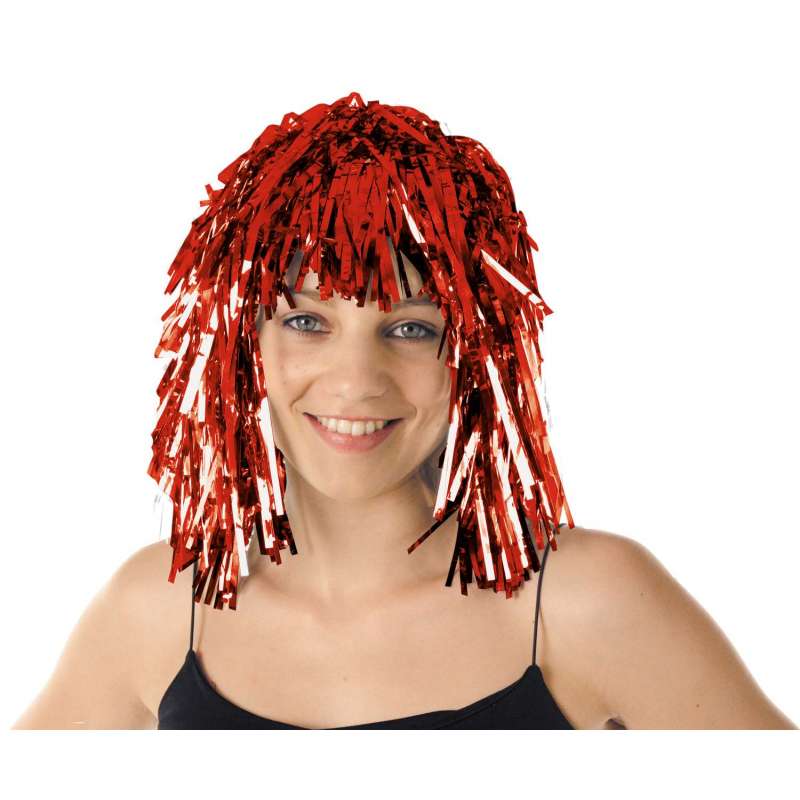 Peluca disco roja tamaño adulto a precios de mayorista - peluca a precios de mayorista