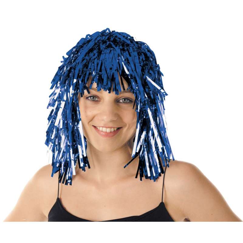 Peluca disco azul de tamaño único a precios de mayorista - peluca a precios de mayorista