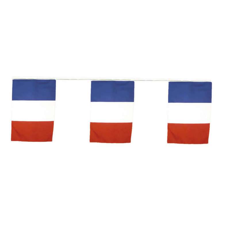 TRICOLOR FLAG GARLAND 10M - Flag at wholesale prices