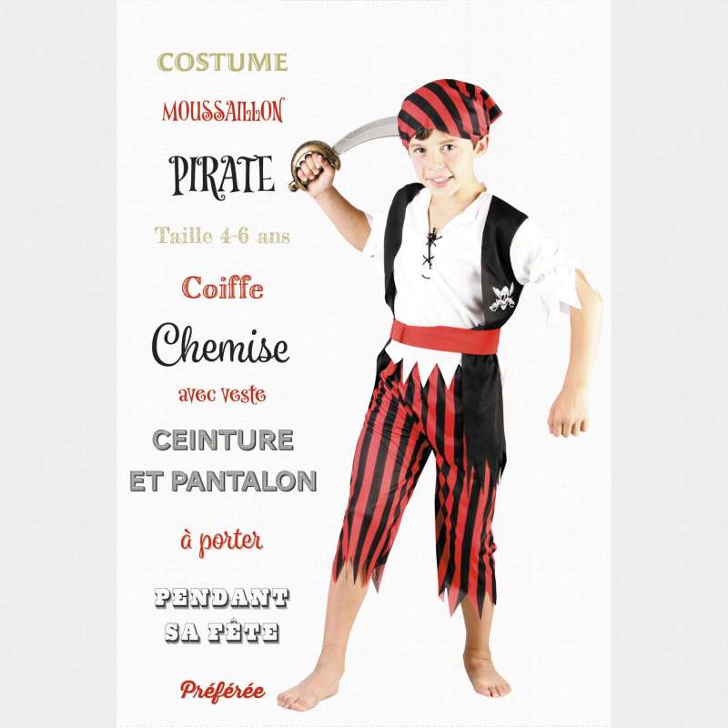 PIRATE SEAMAN COSTUME 4-6 YEARS - Disguise at wholesale prices