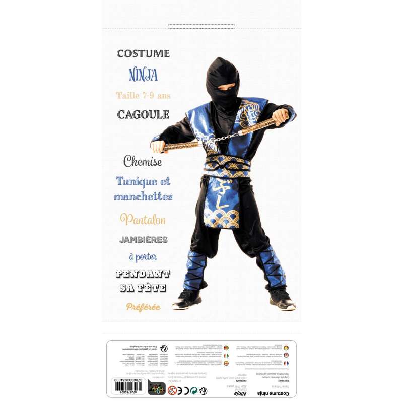 COSTUME NINJA 7-9ANS à prix grossiste - Déguisement à prix de gros