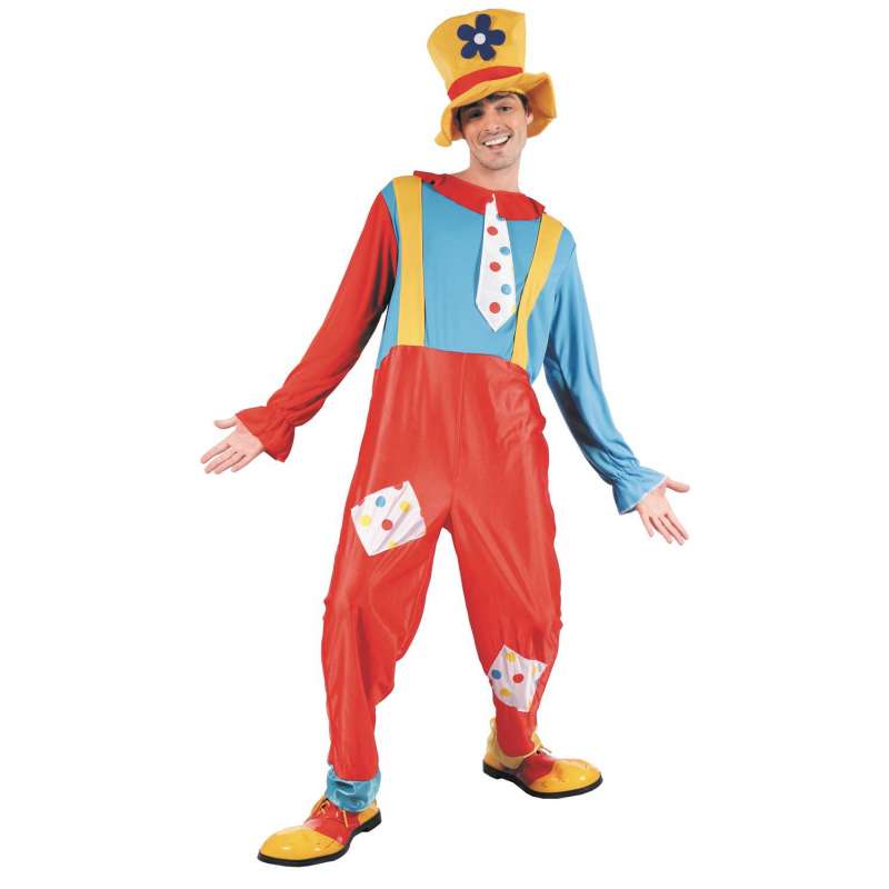 Clownkostume med kombination og hat - Udklædning til engrospris