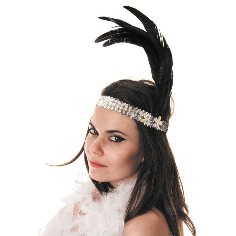 Silberner Charleston Haarband 5 cm breit zu Großhandelspreisen - Stirnband zu Großhandelspreisen