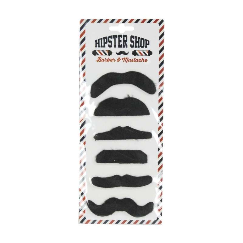 PARTY MOUSTACHE SET OF 6 BLACK MOUSTACHES - moustache at wholesale prices