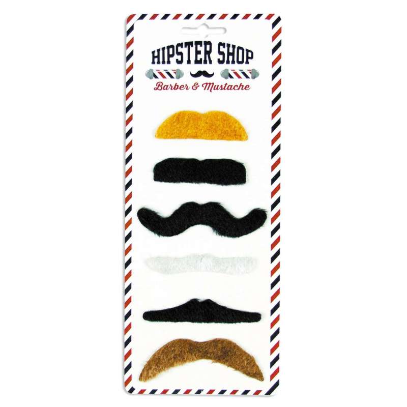 PARTY MOUSTACHE SET OF 6 ASSORTED MOUSTACHES - moustache at wholesale prices