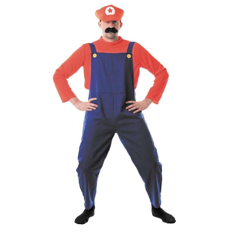 COSTUME PLOMBIER ROUGE ET BLEU à prix grossiste - Déguisement à prix de gros