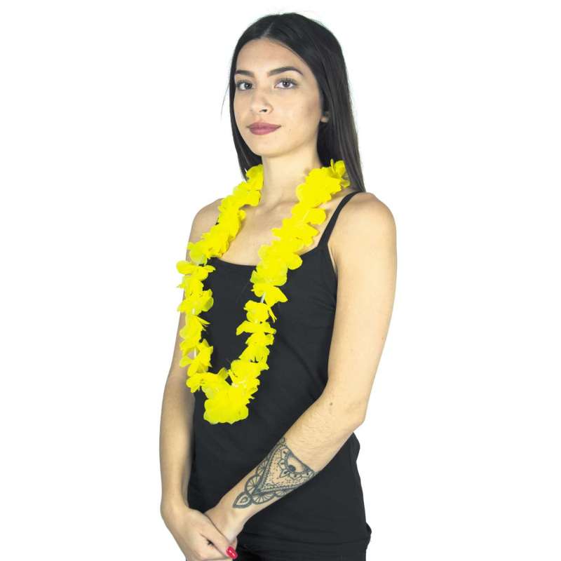 Collar Hawai Amarillo 36 Pairs Flores - collar de flores a precios de mayorista