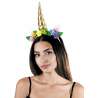 Diadema dorada de unicornio con flores - diadema a precios de mayorista