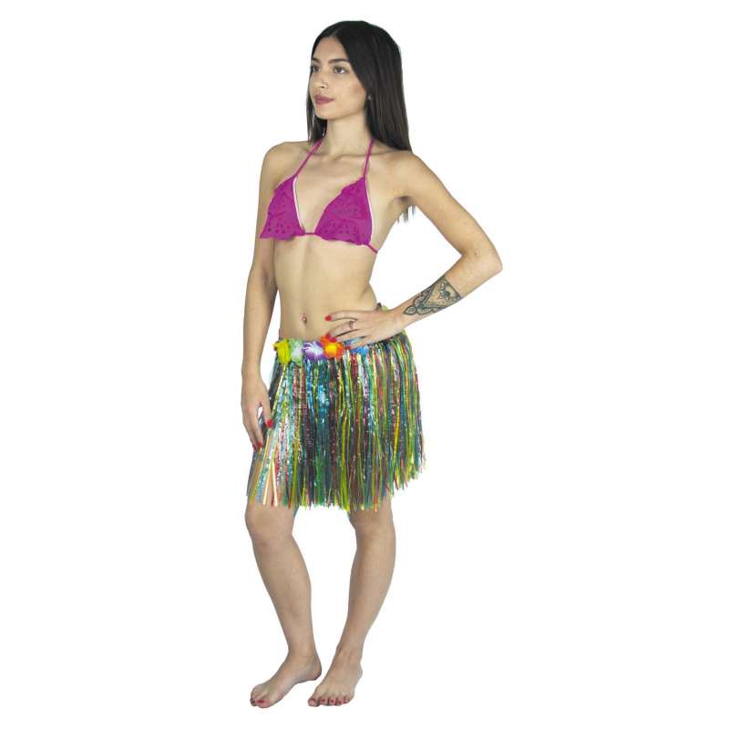 HAWAI SKIRT 45CM MULTI - Hawaiian skirt at wholesale prices