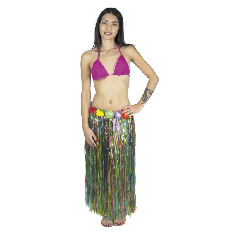HAWAI SKIRT 80CM MULTI - Hawaiian skirt at wholesale prices