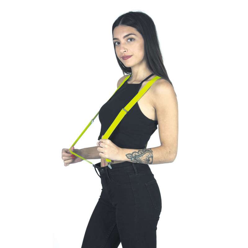 Bretelle Fluo Gialle 2.5cm Adulto - bretelle a prezzi all'ingrosso