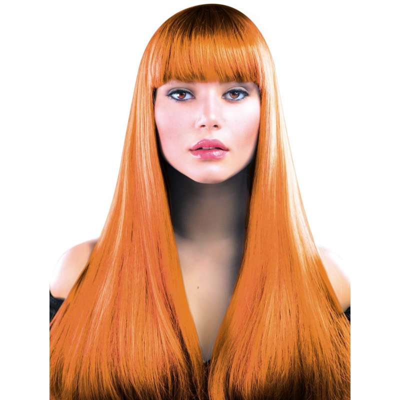 Peruca Lola Neon Laranja 180g a preço grossista - peruca a preço grossista