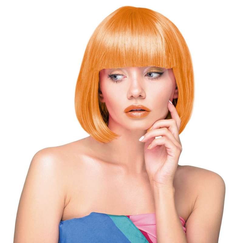Peluca Cabaret Naranja Neón Tamaño Único - peluca a precios de mayorista