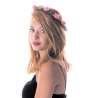 Kranz aus rosa Stoffblumen mit Satinband - Krone zu Großhandelspreisen Kranz aus rosa Stoffblumen mit Satinband - Krone zu Großhandelspreisen