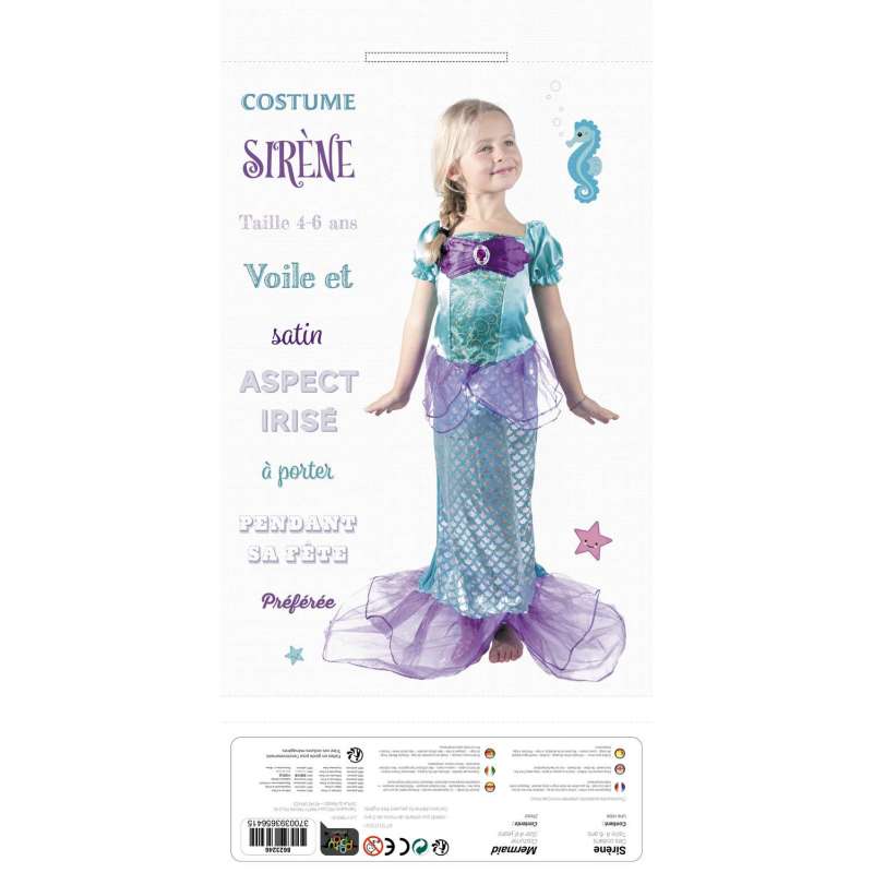 COSTUME SIRENE 4-6 ANS à prix de gros - Déguisement à prix grossiste