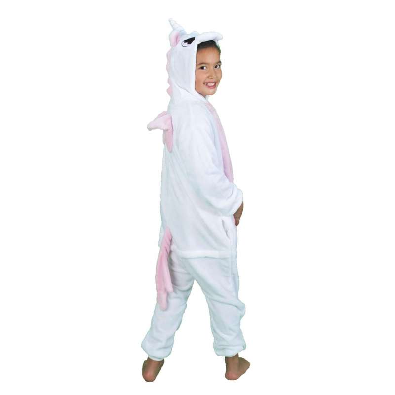 KIGURUMI PINK AND WHITE UNICORN COSTUME CHILD T 7/9 YEARS - Disguise at wholesale prices