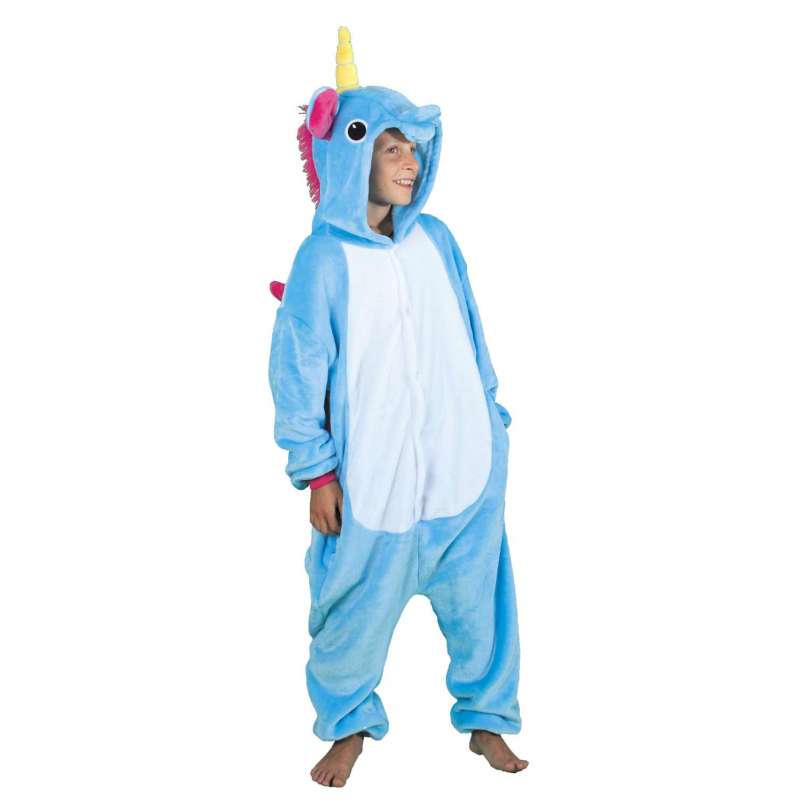 COSTUME KIGURUMI BLUE UNICORN CHILD T 7/9 YEARS - Disguise at wholesale prices