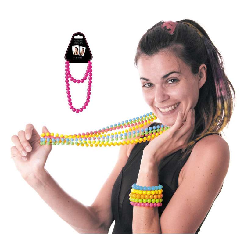 Collar de perlas rosas 45 cm - collar a precios de mayorista