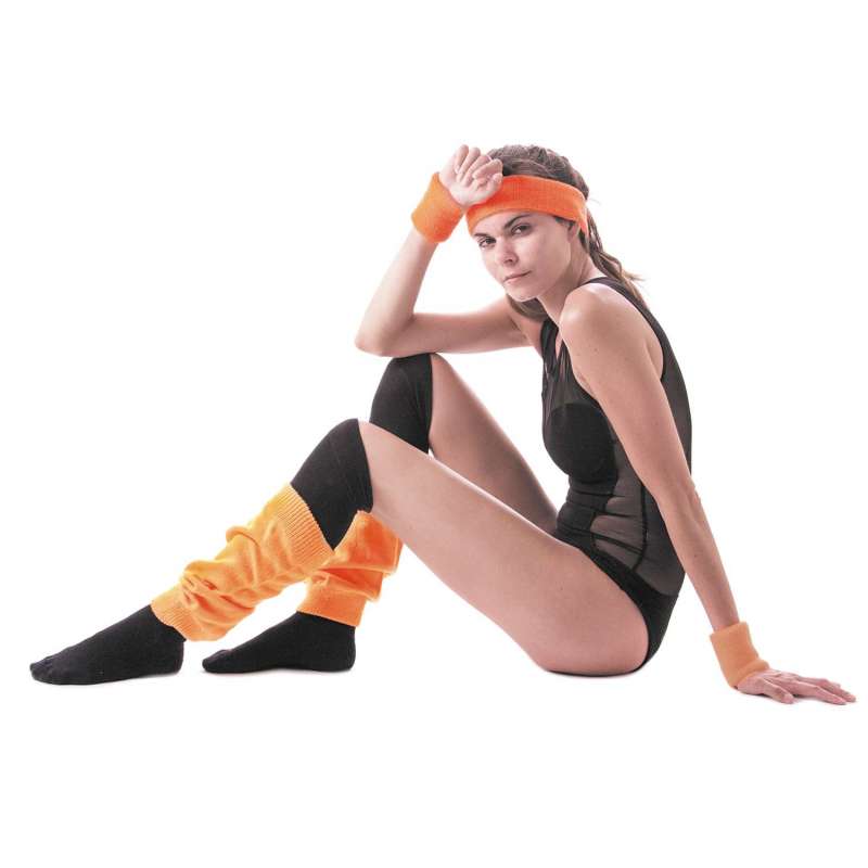 Neon Orange Hovedbånd og Wristbands Sæt - Sportsbånd til engrospris