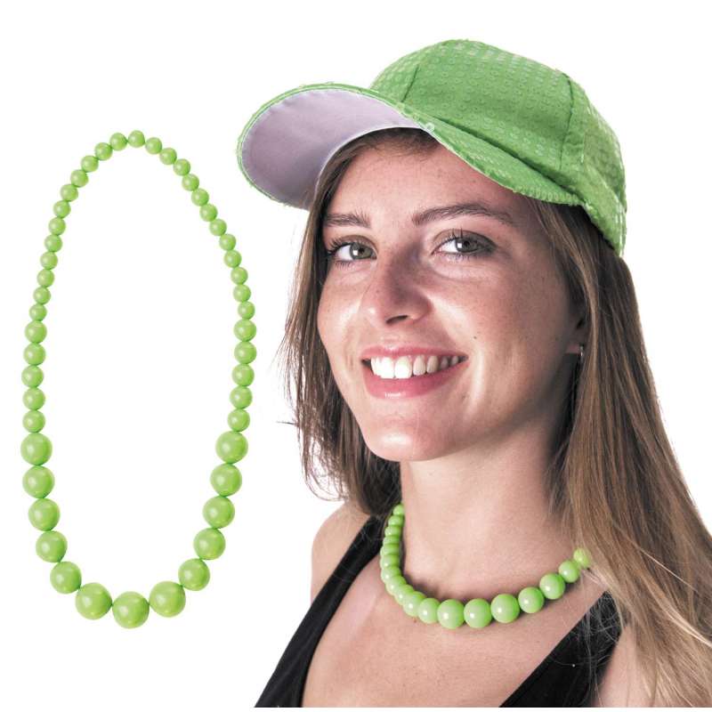 Collar de Perlas Neon Verde 23 cm - collar a precios de mayorista