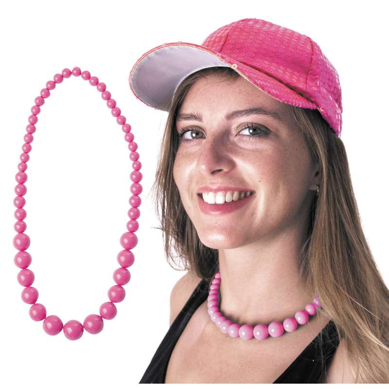 Neon Roze Parelsnoer 23 cm - ketting tegen groothandelsprijzen