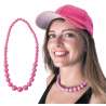 Neon Pink Perlekæde 23 cm - krave til engrospris Neon Pink Perlekæde 23 cm - krave til engrospris