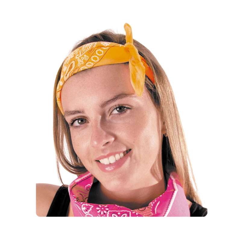 Bandana Laranja Neon 55x55 cm 100% Algodão - Bandana a preço grossista