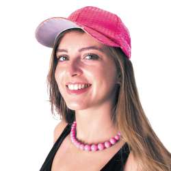 NEON PINK SEQUIN CAP