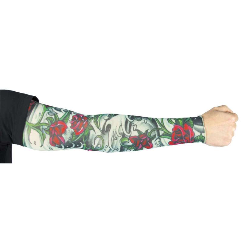 Tattoo Manche met Rode Rozen 30 cm - tattoo sleeve tegen groothandelsprijzen