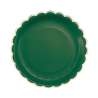 Piatti Festonati 23cm Verde Giungla e Oro x 8 - Piatti a prezzi all'ingrosso