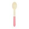 NEON PINK WOODEN SPOONS X 8 - Wooden spoon at wholesale prices