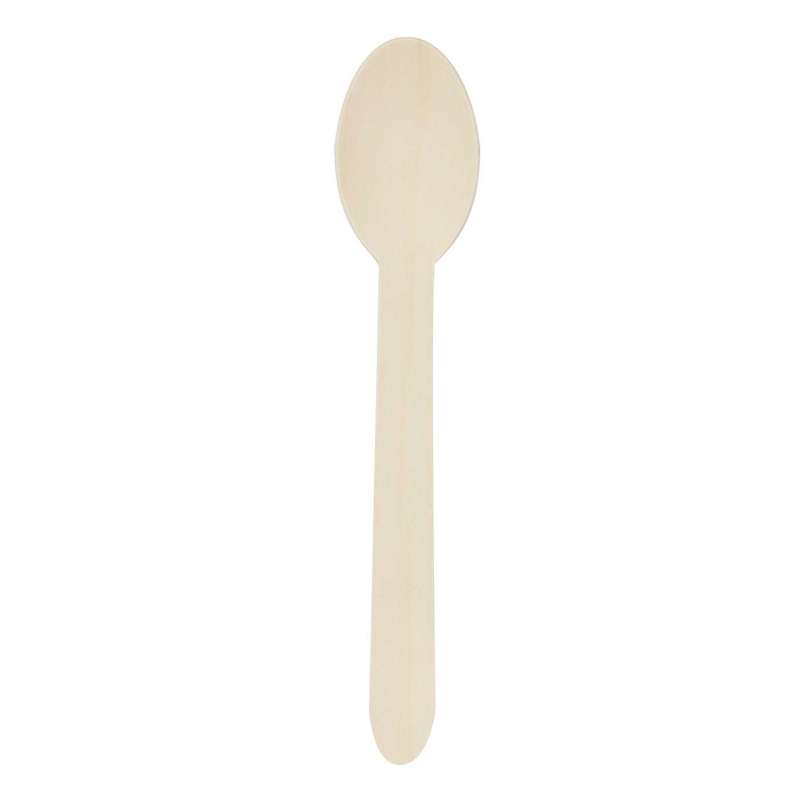 SMALL SPOONS IN NATURAL WOOD X 8 - Wooden spoon at wholesale prices
