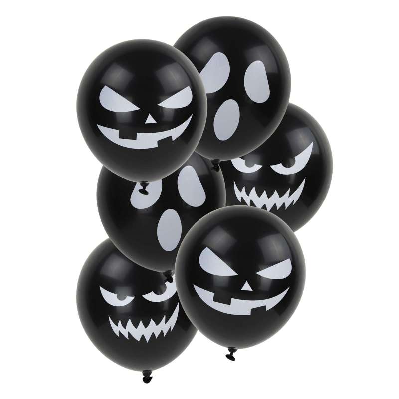 Globos negros Halloween 28 cm x 6 unidades a precios de mayorista - globo de látex a precios de mayorista