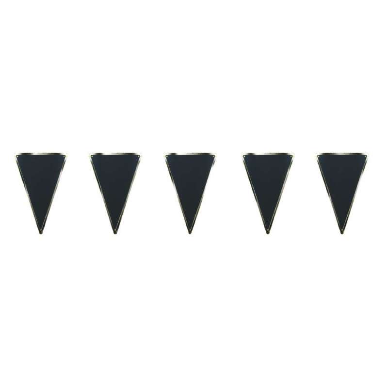 BLACK AND GOLD PENNANT GARLAND 3M - garland at wholesale prices