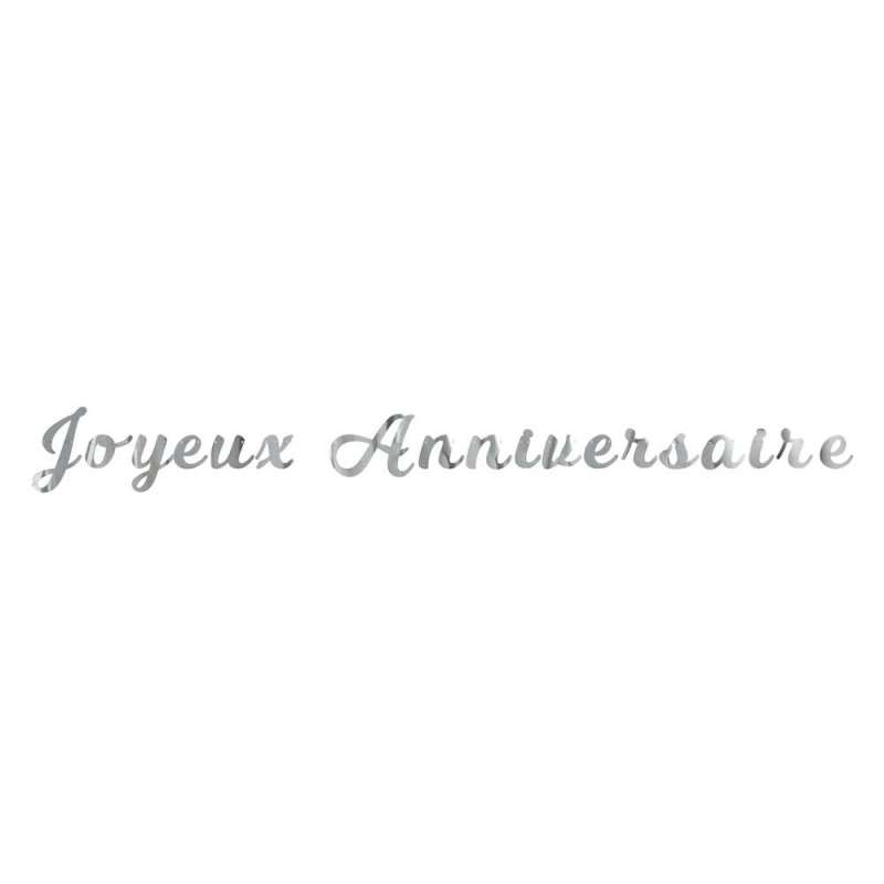 Sølvfødselsdagsbanner 2M x 19CM til engrospris - guirlande til engrospris