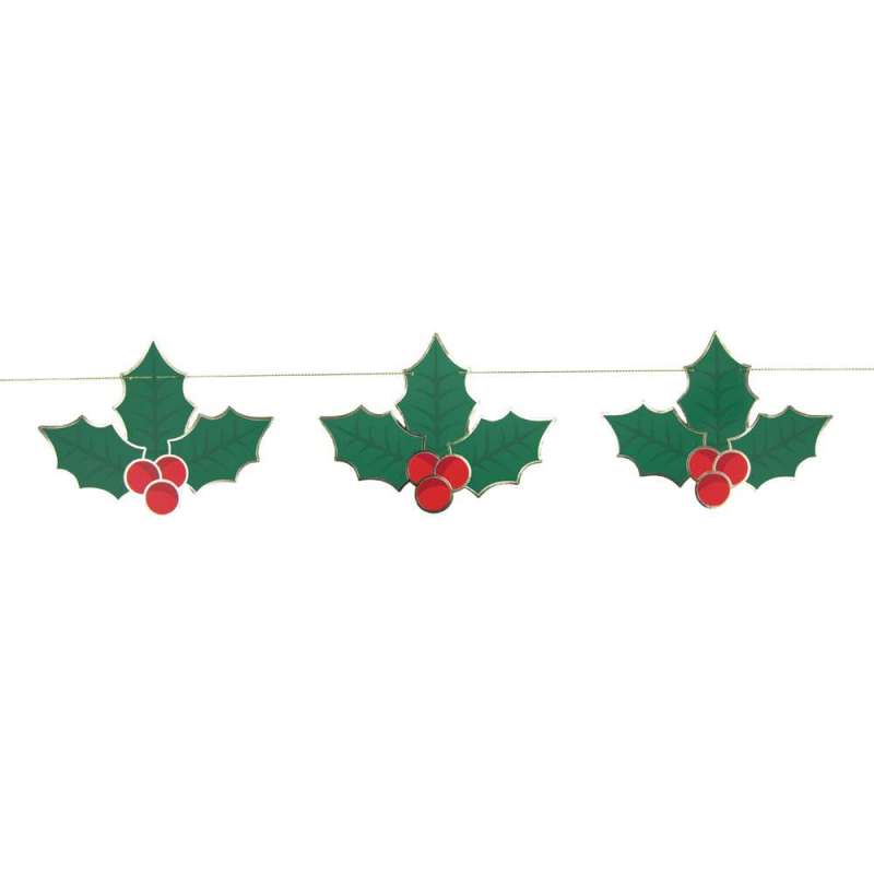 Guirnalda de Acebo Navideño 3m x 10cm a precios de mayorista - guirnalda de banderines a precios de mayorista Guirnalda de Acebo Navideño 3m x 10cm a precios de mayorista - guirnalda de banderines a precios de mayorista