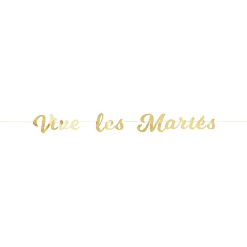 GARLAND LETTERS VIVE LES MARIES GOLD - garland at wholesale prices