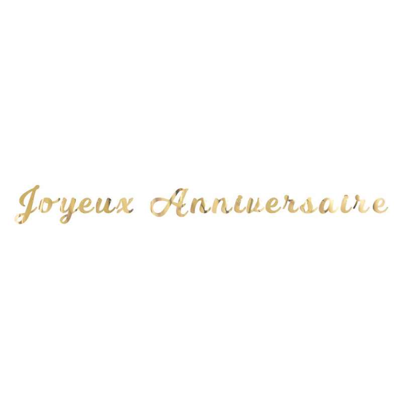 Guld Fødselsdagsbanner 2M x 19CM til engrospris - guirlande til engrospris