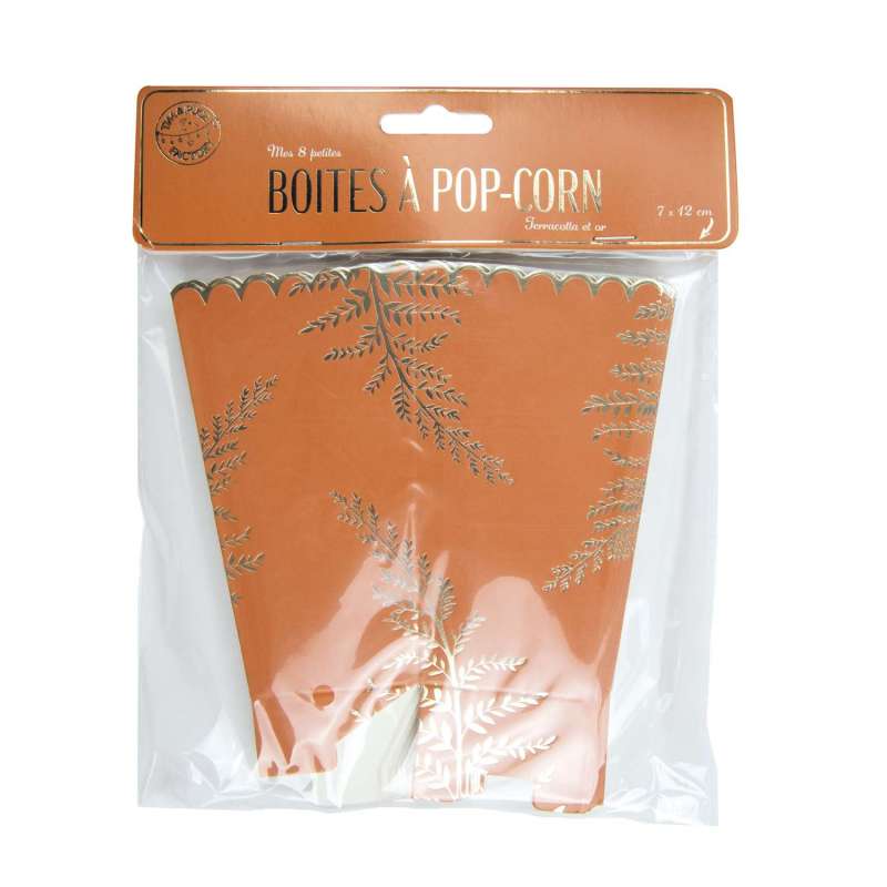 Cajas de palomitas terracota 7x7x12.5 cm x 8 - caja de cartón a precios de mayorista